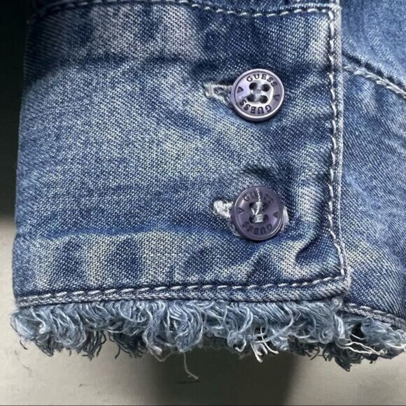 SIZE XS Guess Denim Button Down - Picture 7 of 9